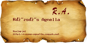 Rózsás Agnella névjegykártya